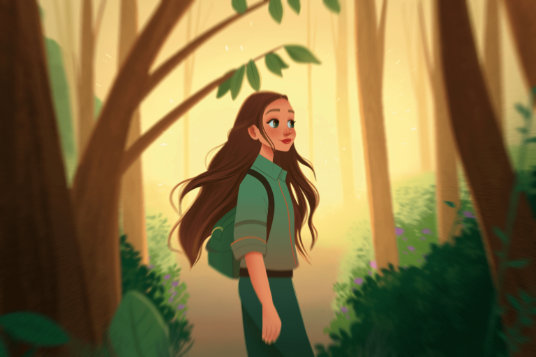 Girl in woods